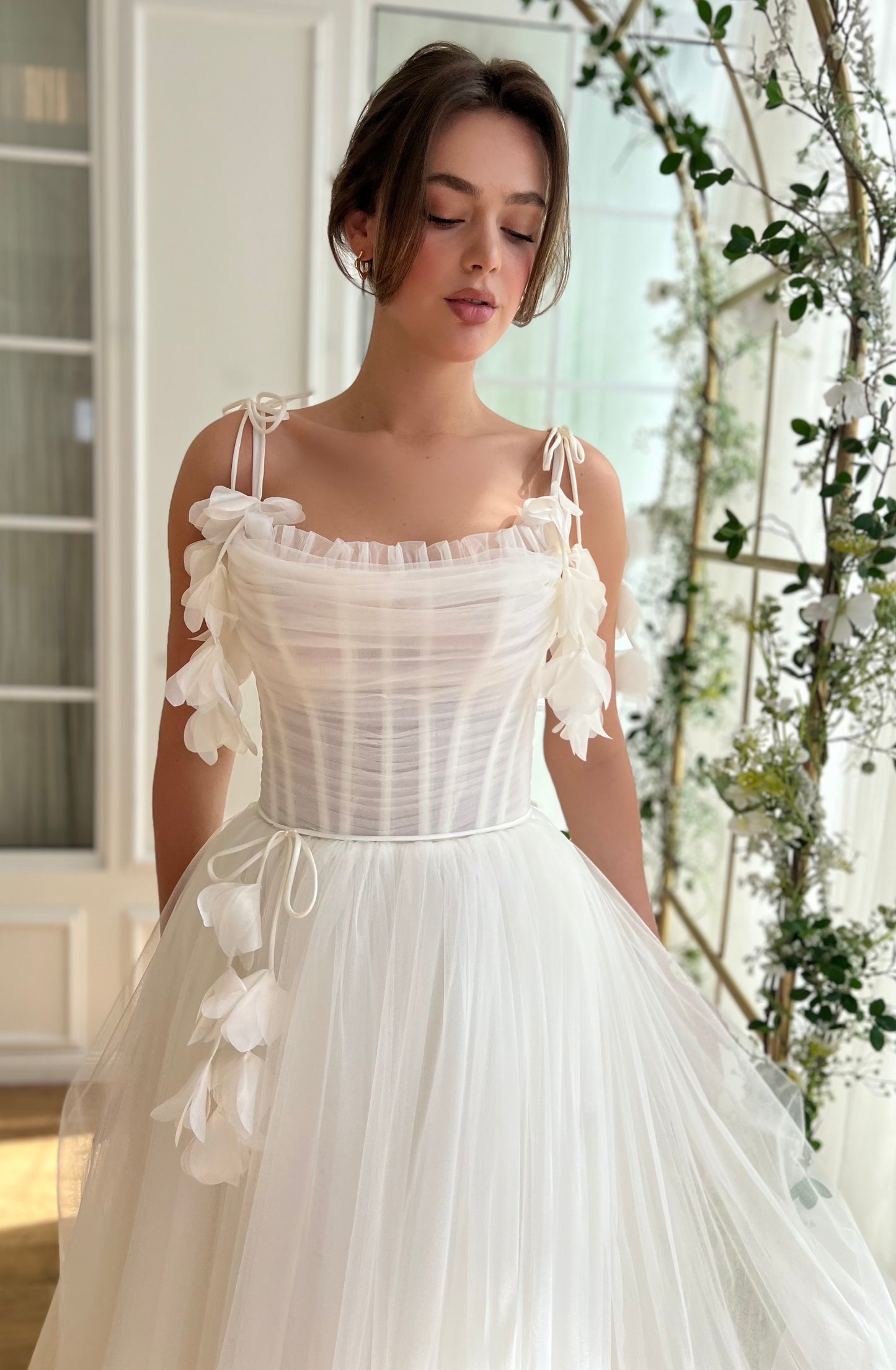 white midi dress bridal