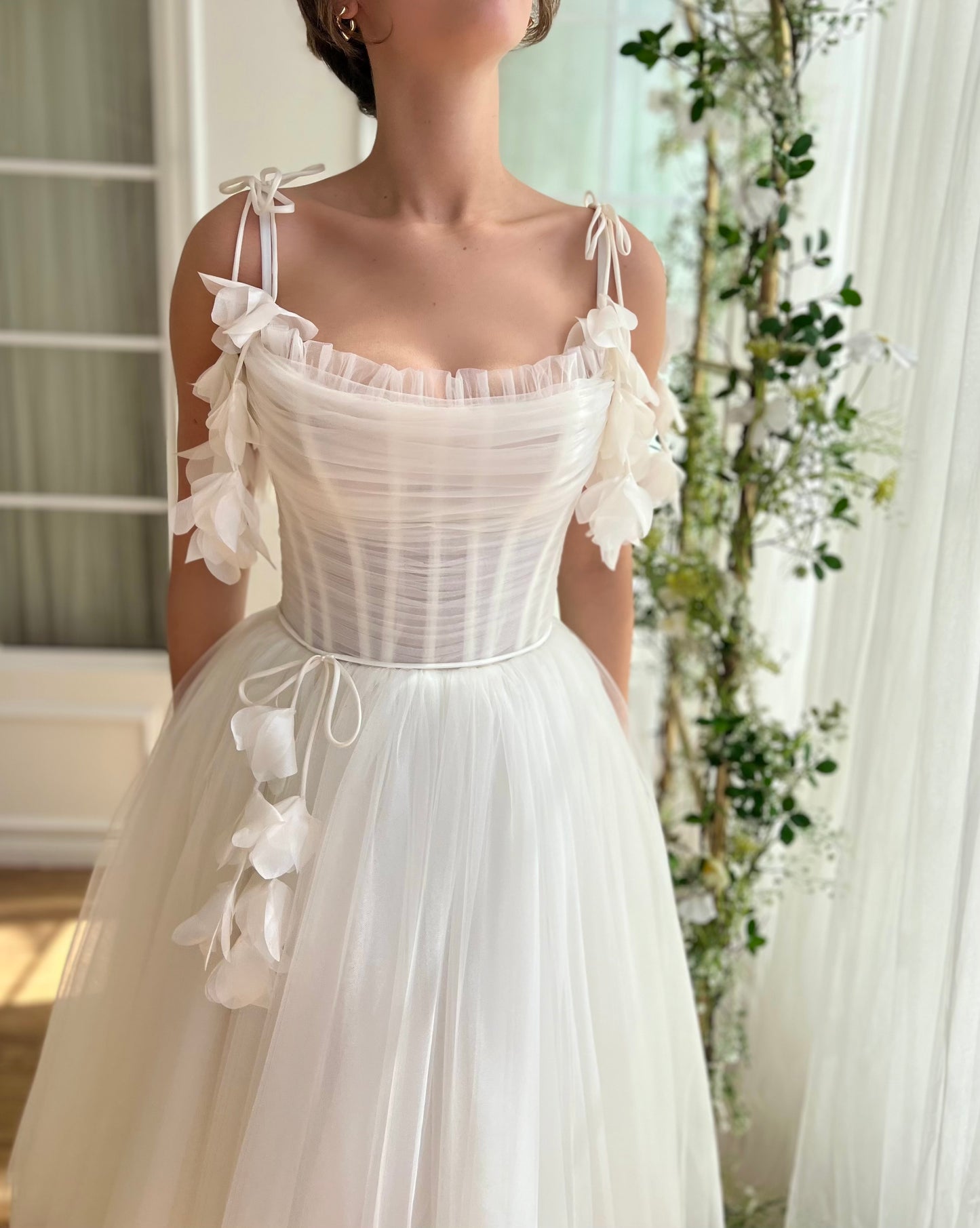 white midi dress bridal