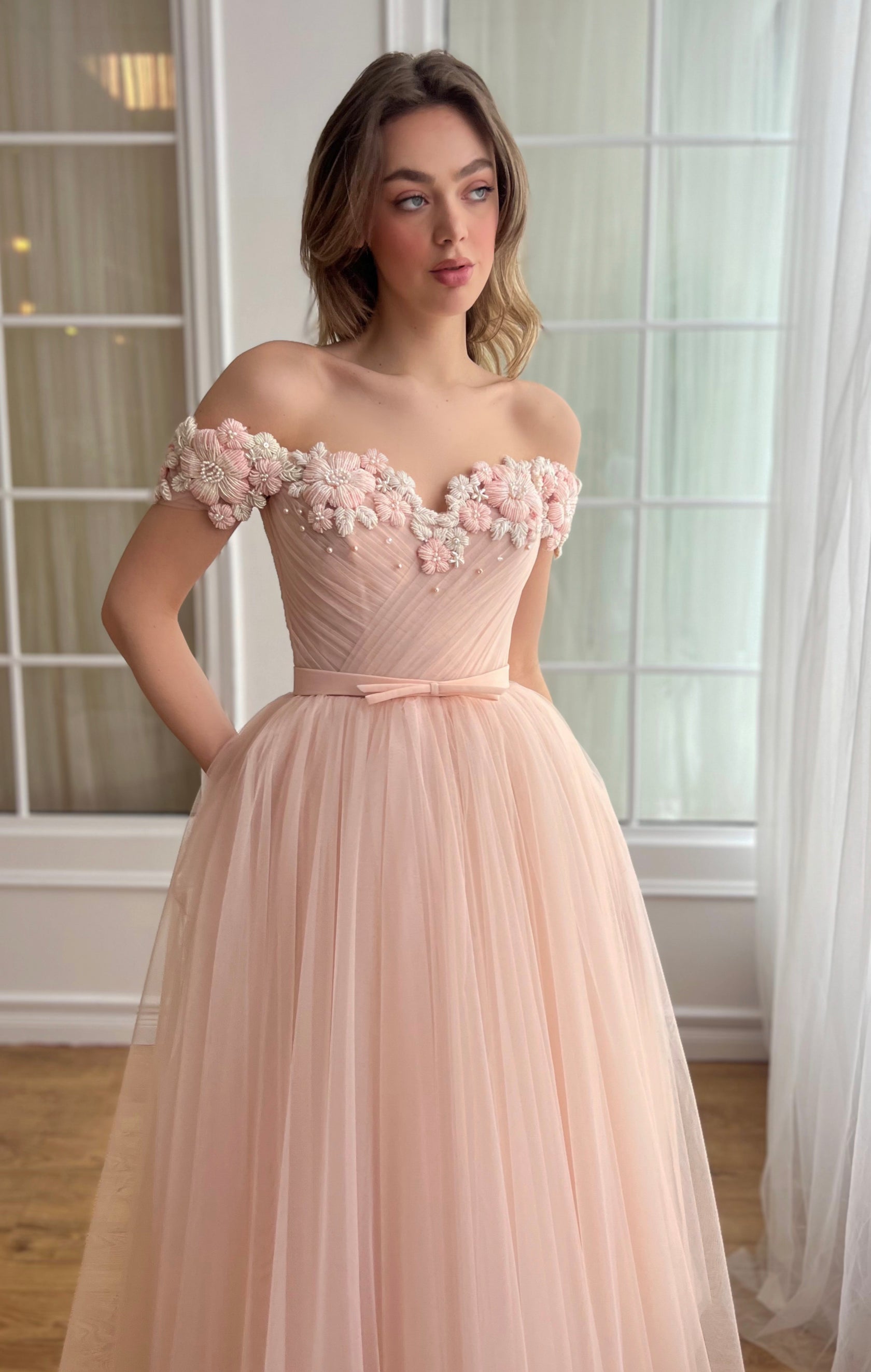 Juliet Rose Peach Dress | Teuta Matoshi