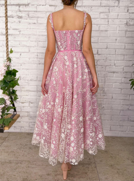 Dreamweaver's Floral Symphony Dress 