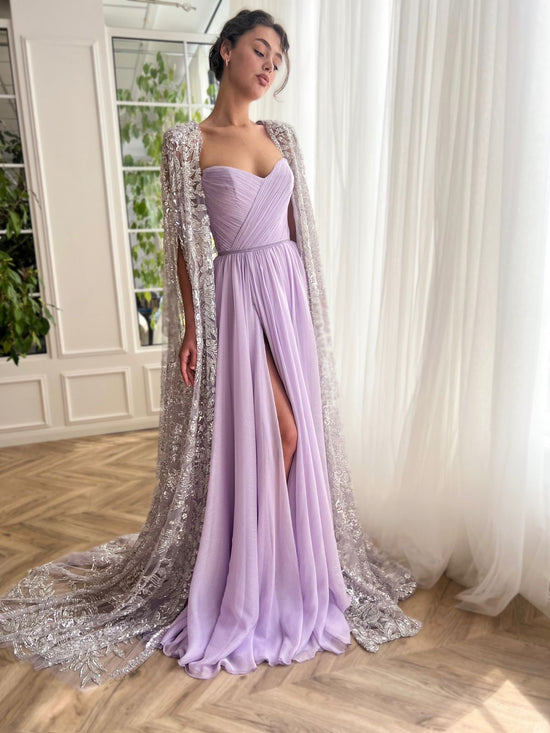 Lavender Regalia Cascade Gown | Teuta Matoshi