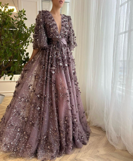 Mauve Posh Gown | Teuta Matoshi