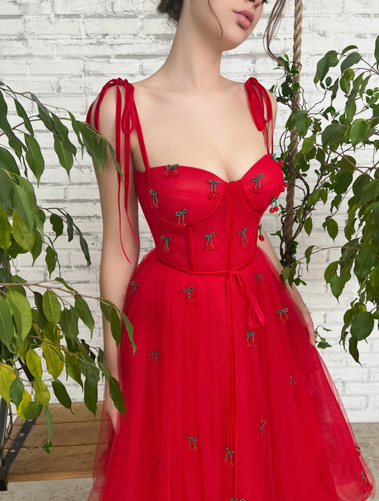 Cherry Velvet Allure Dress | Teuta Matoshi