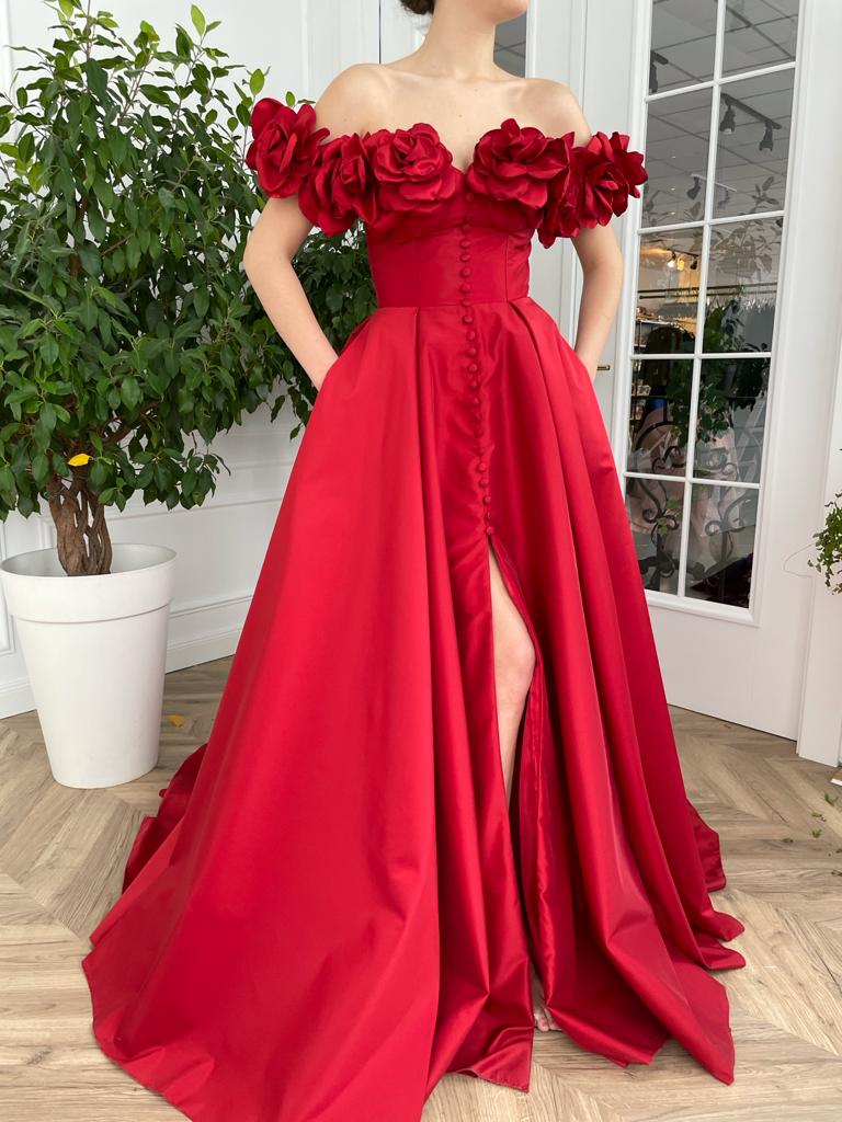 Eternal Blossom Red Gown Teuta