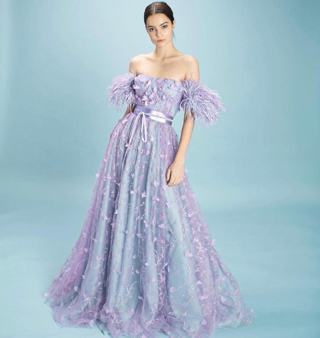 Dreamy Valour Feathers Gown | Teuta Matoshi