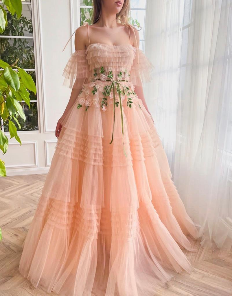 Peach Twilight Elegance Gown