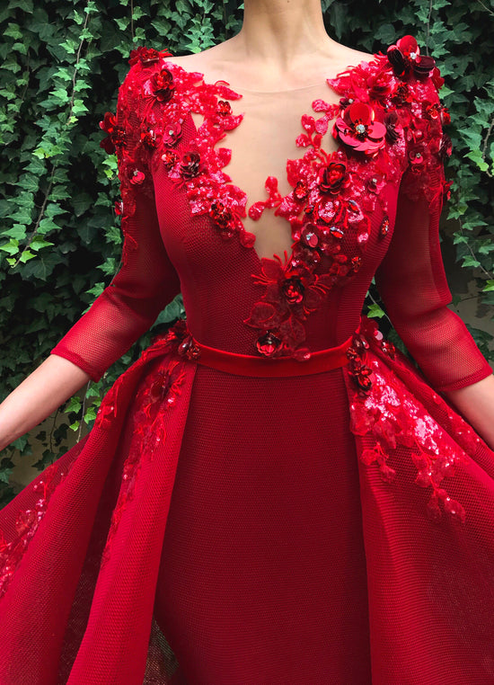 Blooming Cerise Cusp Gown | Teuta Matoshi