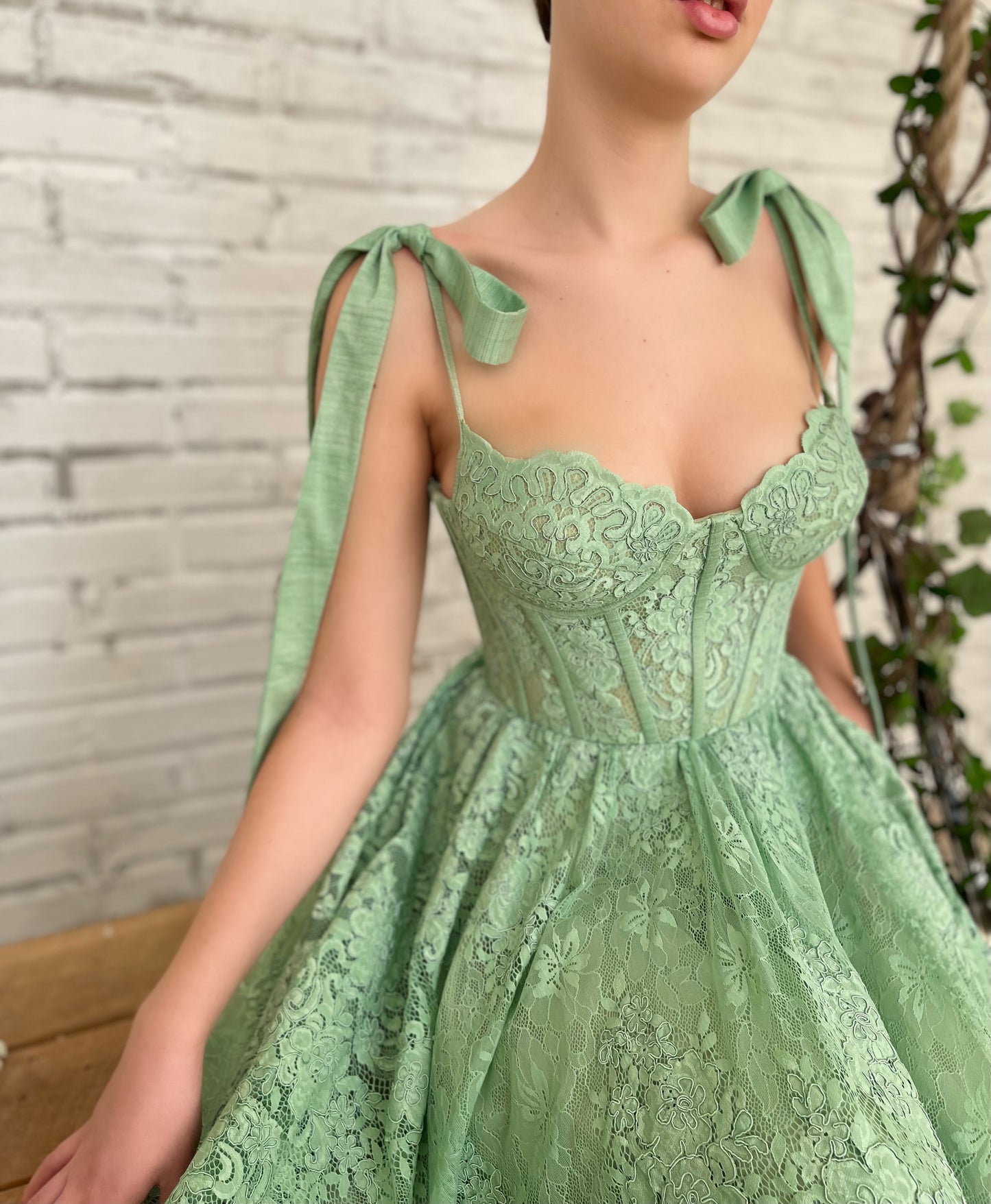 Wintergreen Lace Mini Dress