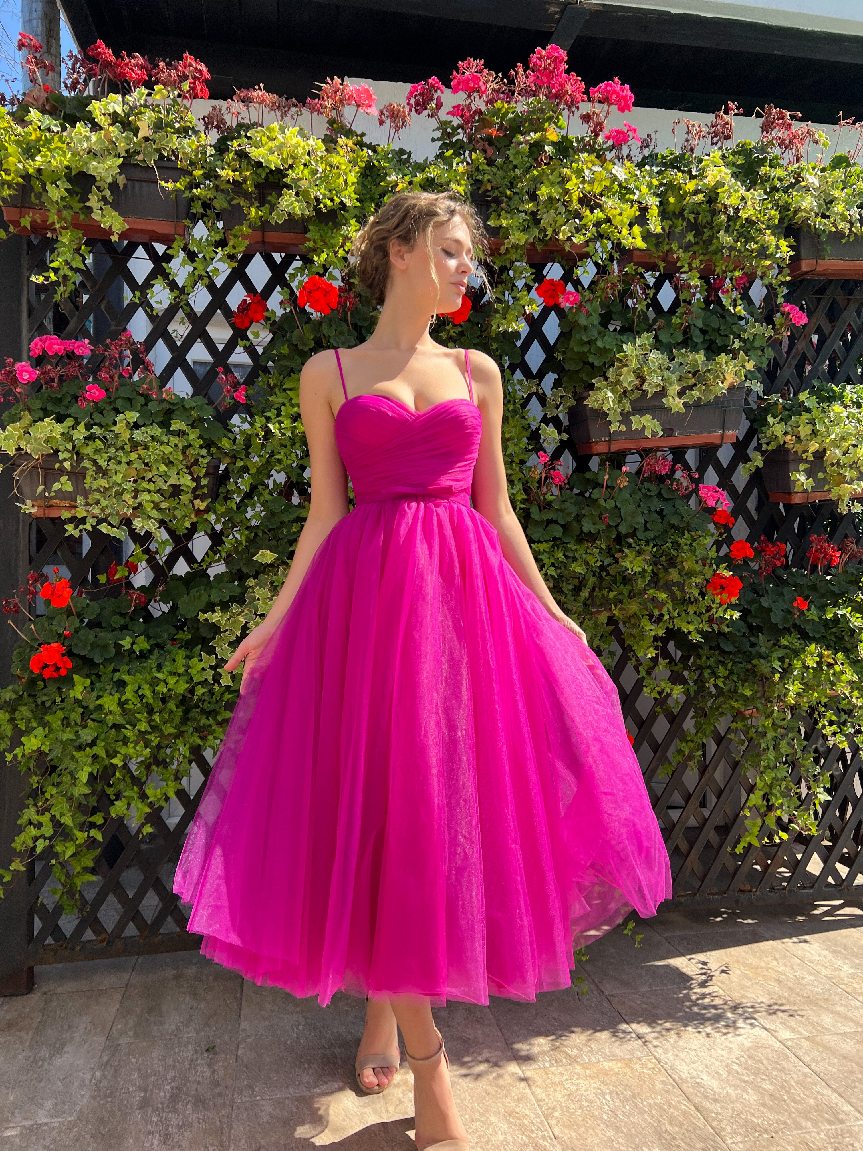 Fuschia cocktail dress sale