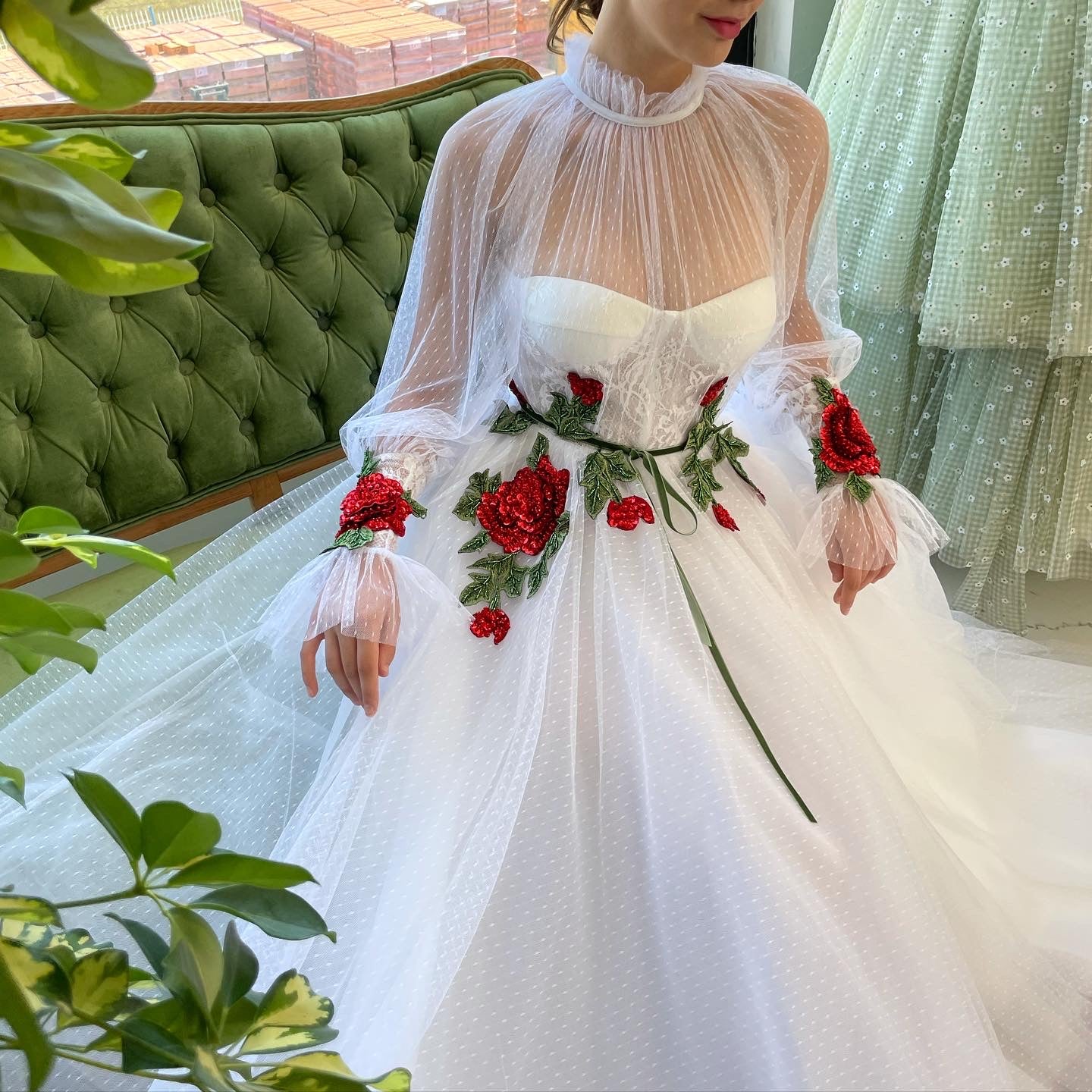 Embroidered Corset Tulle Wedding Gown – Dona Matoshi